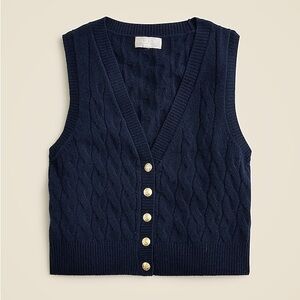 J. Crew Navy Cable Knit Sweater Vest